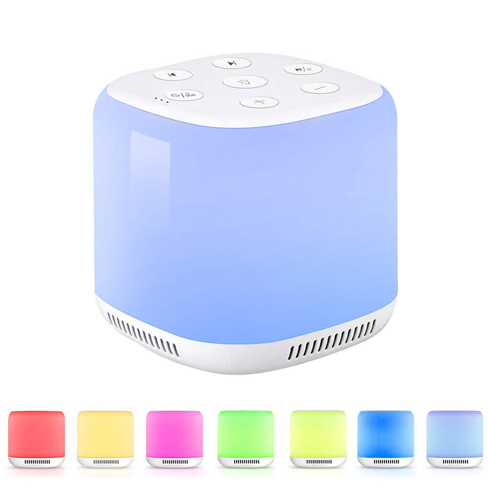 Momobebe White Noise Machine with 7 Colored Lights, 30 Sounds for Soothing