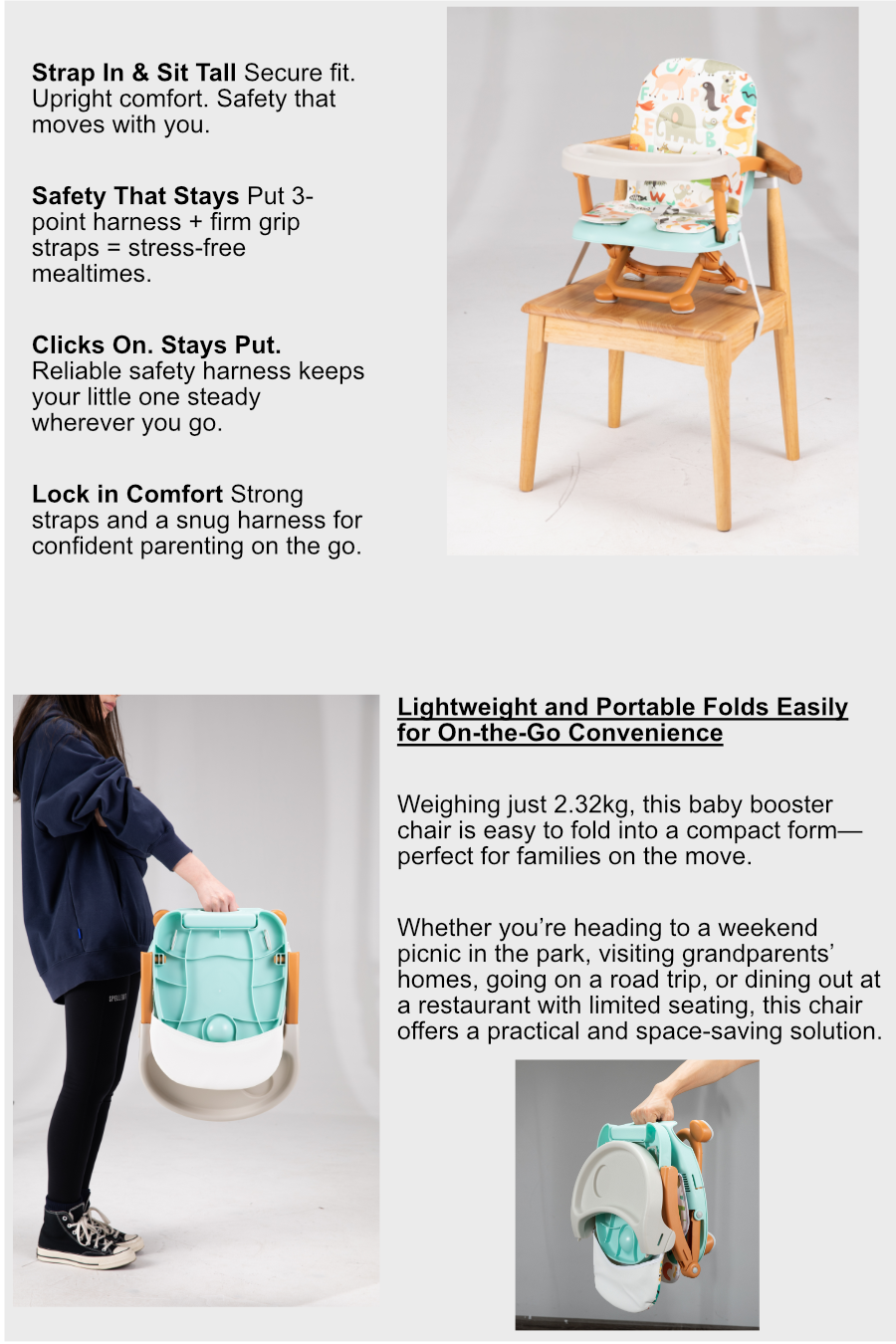 Skylery Portable Baby Booster Chair - ACE-1013