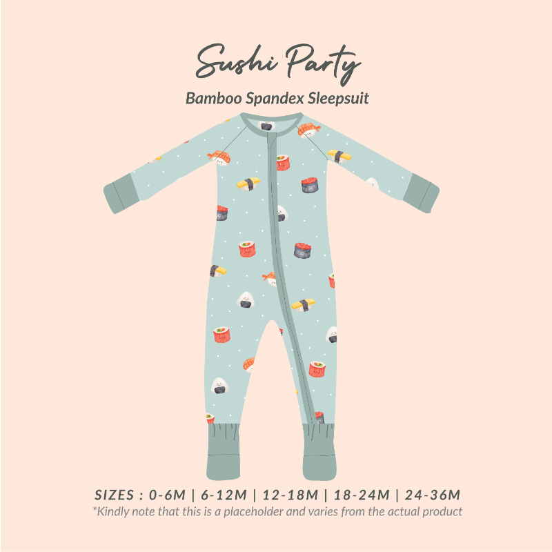 Happyrei Bamboo Sleepsuit - Sushi Party