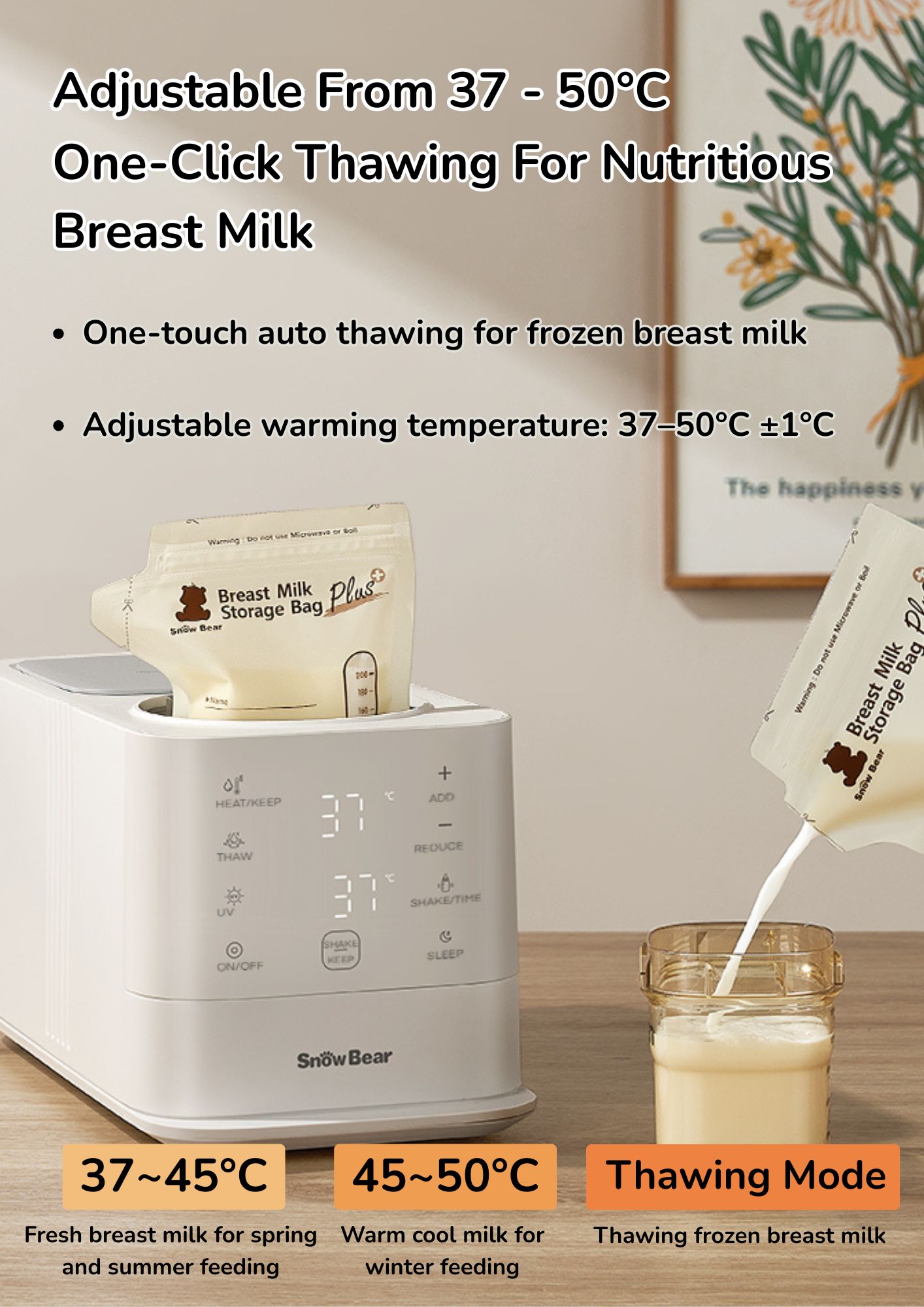 Snow Bear 5 -In-1 Milk Shaker & Baby Bottle Warmer
