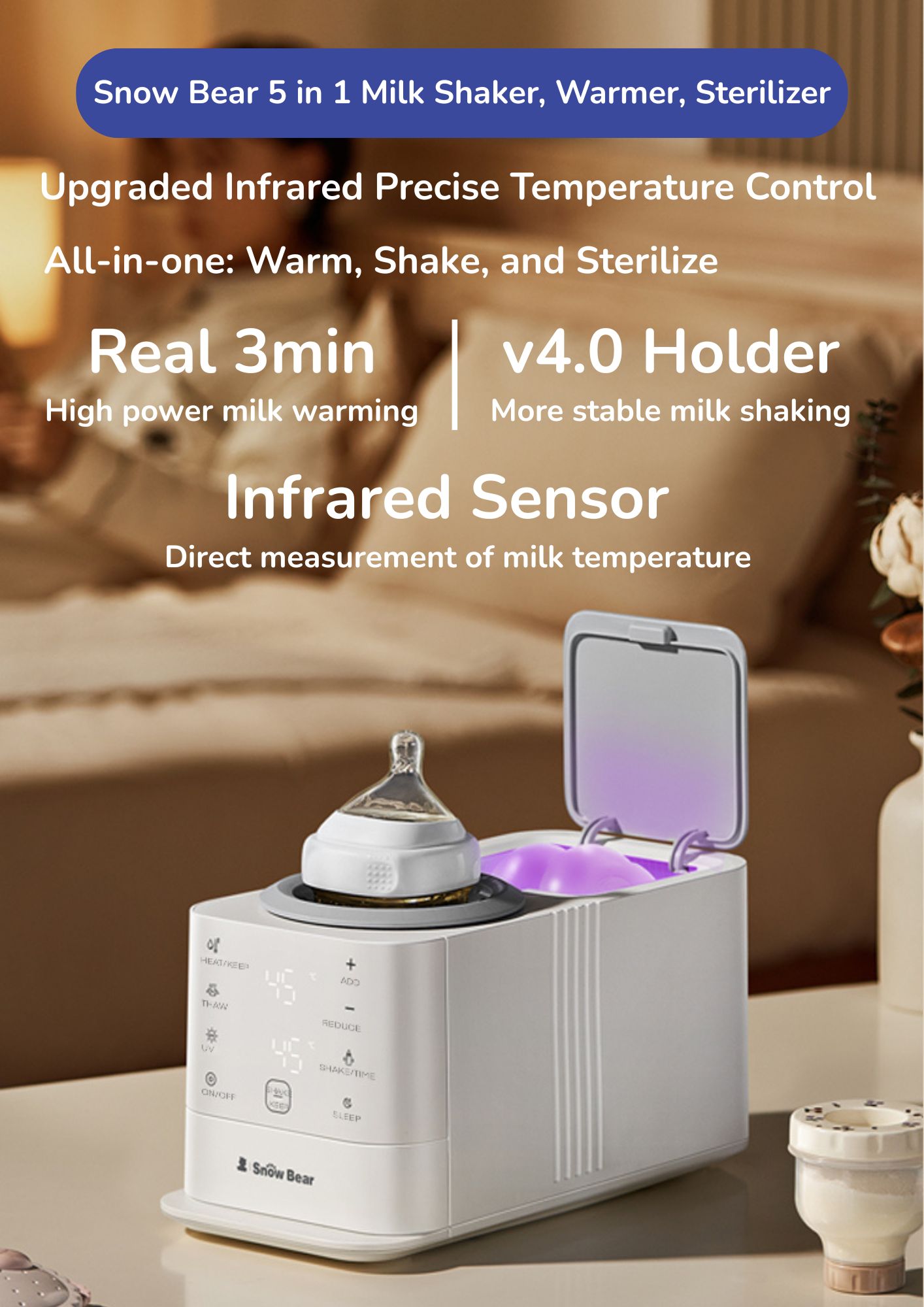 Snow Bear 5 -In-1 Milk Shaker & Baby Bottle Warmer