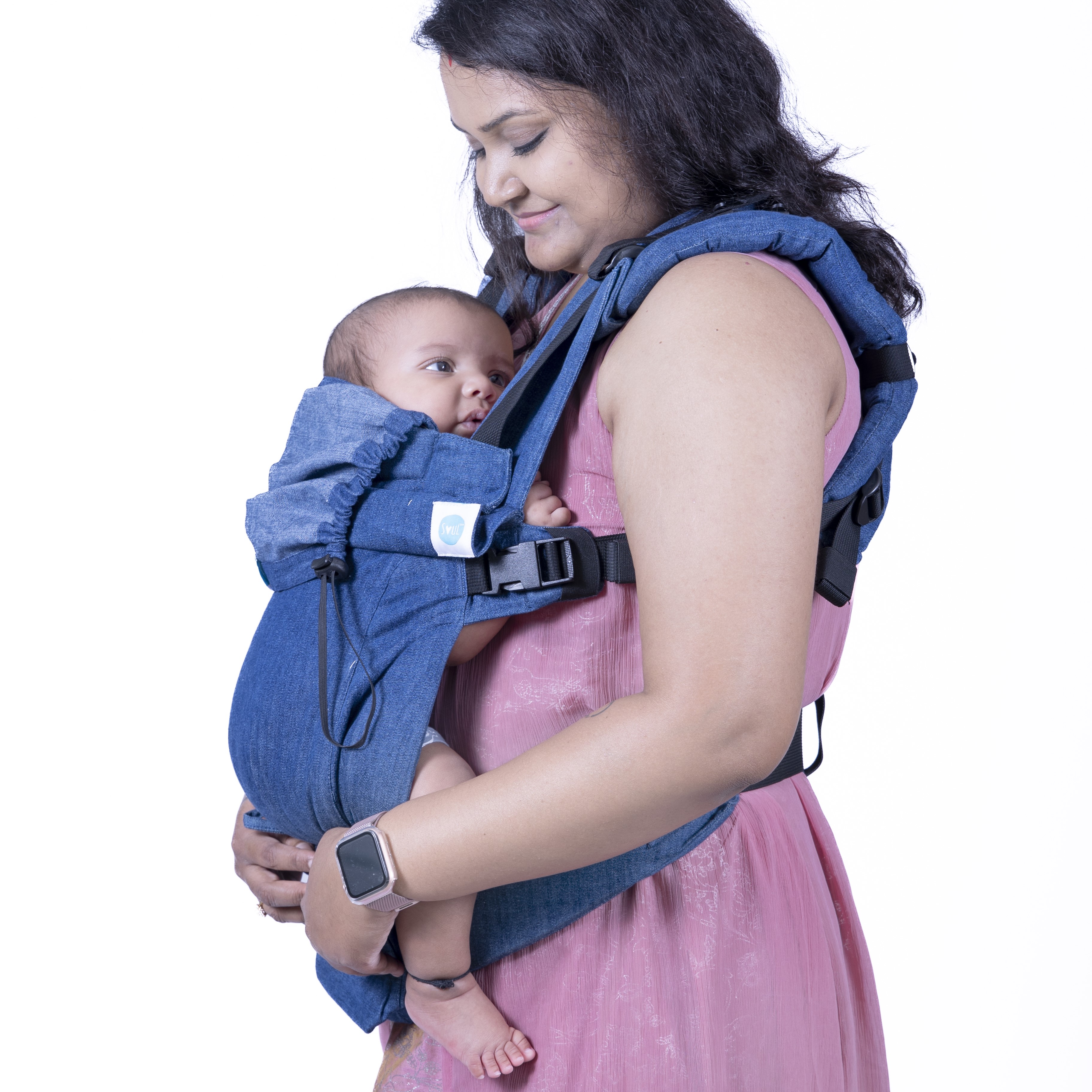 Soulslings Aseema Regular Cotton Baby Carrier (Newborn - 4yo) Set (with Sunhood & Lumbar Support)