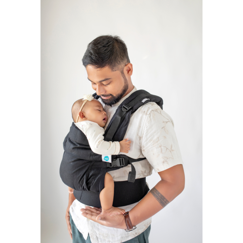Soulslings Aseema Regular Cotton Baby Carrier (Newborn - 4yo) Set (with Sunhood & Lumbar Support)