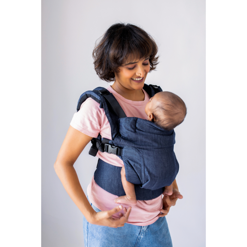 Soulslings Aseema Regular Cotton Baby Carrier (Newborn - 4yo) Set (with Sunhood & Lumbar Support)