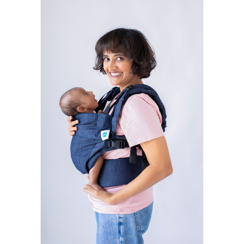 Soulslings Aseema Regular Cotton Baby Carrier (Newborn - 4yo) Set (with Sunhood & Lumbar Support)