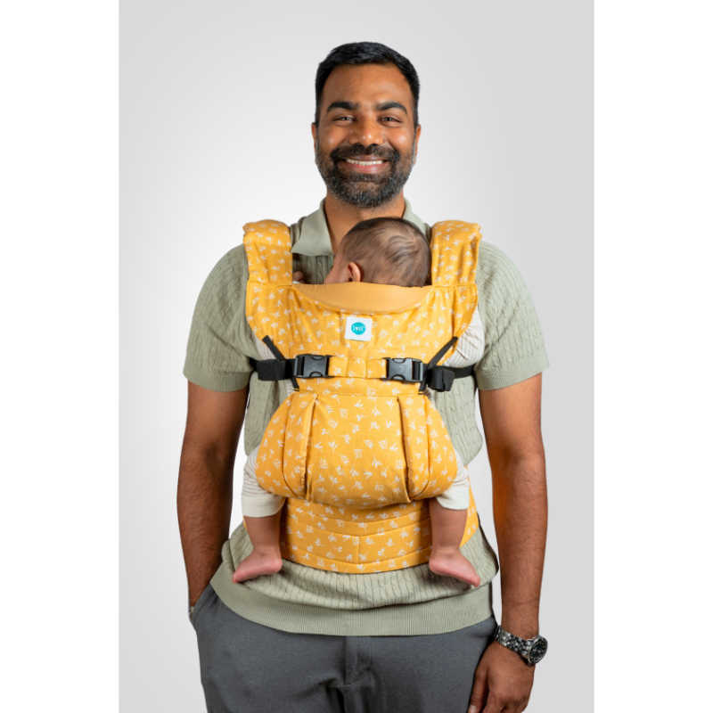 Soulslings Lali Regular Cotton Baby Carrier (Newborn - 2yo) Set (with Sunhood & Lumbar Support, Drool Pads & Pouch)