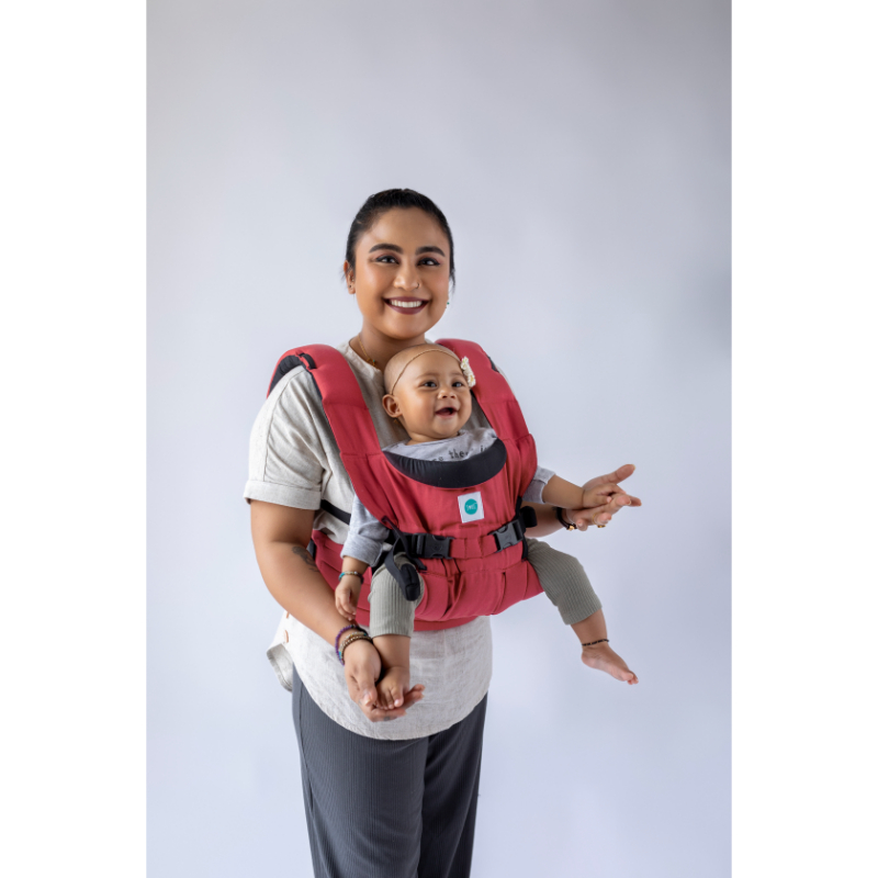 Soulslings Lali Regular Cotton Baby Carrier (Newborn - 2yo) Set (with Sunhood & Lumbar Support, Drool Pads & Pouch)