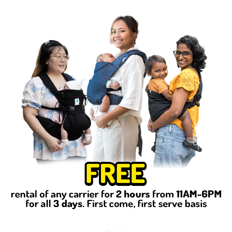 Soulslings Free rental of any carrier for 2 hours from 11am-6pm for all 3 days. First come, First serve basis