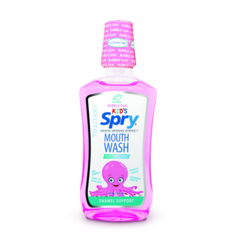 baby-fair Spry Natural Kids Alcohol-Free Mouth Wash Made with Xylitol in Bubble Gum Flavor (Enamel Support) 473ml (Bundle of 2)