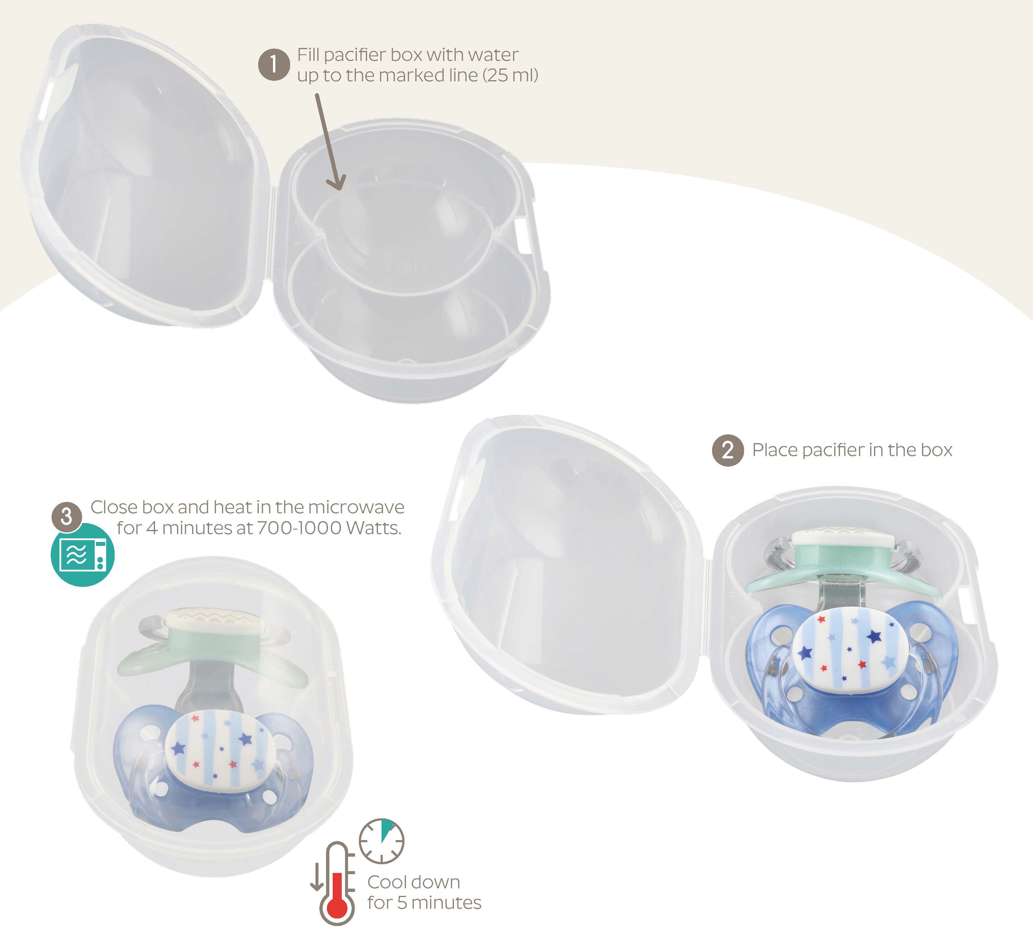 Dentistar Tooth-friendly Night Curve Pacifier Size 1 (Set of 2) with Sterilization Box