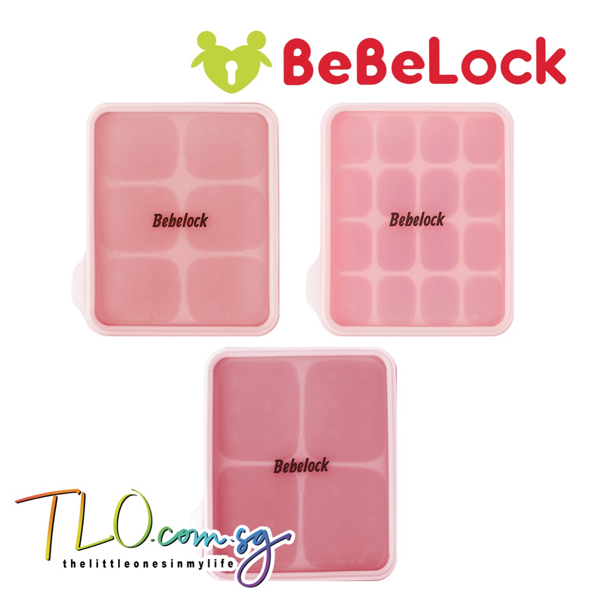 BeBeLock Alpha Silicone Cube Tray 1pc - Peach Pink