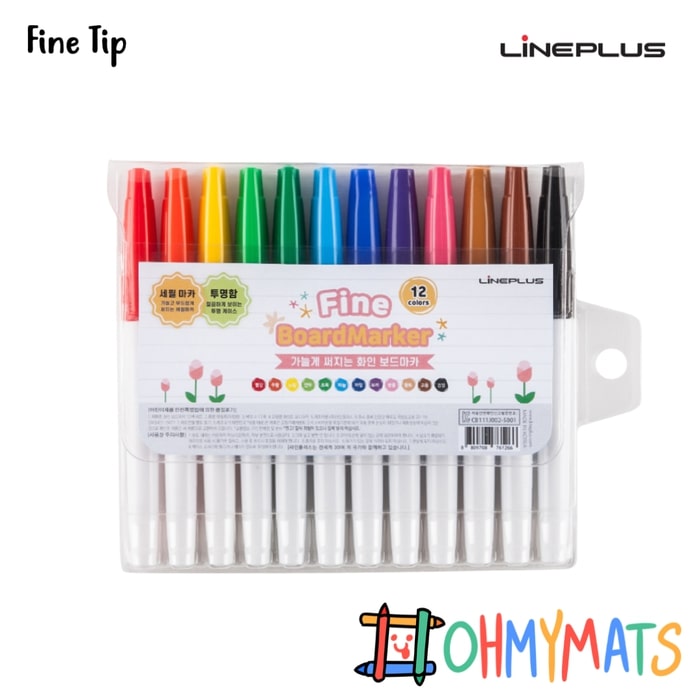 LinePlus Set of 12 Colours Markers - Fine Tip