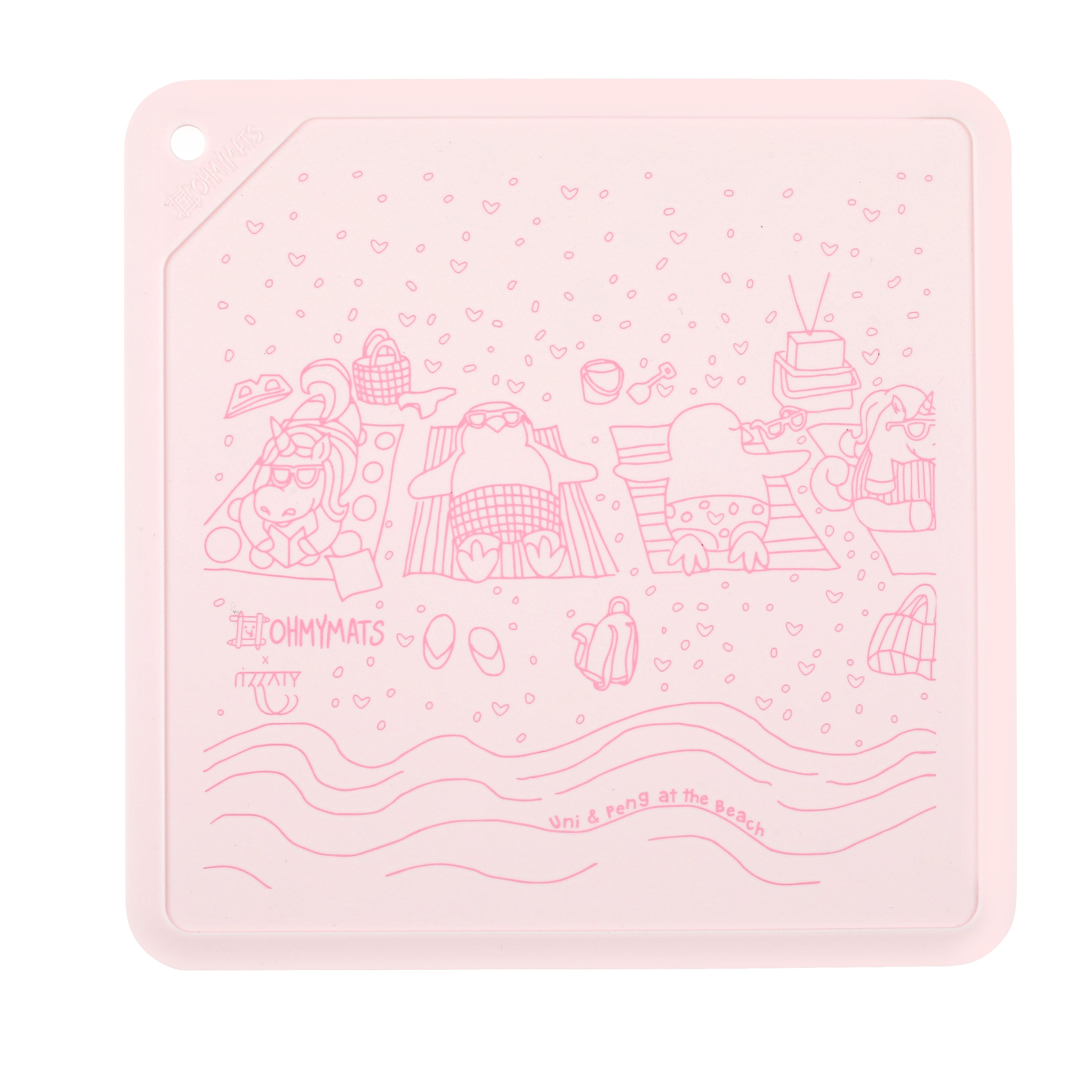 #ohmymats Square Mats - The Pink Series - Uni & Peng at The Beach
