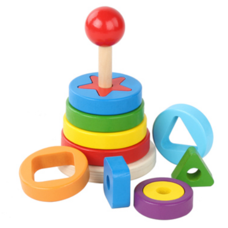 baby-fair The Toy Factory Rainbow Stacker with Shapes