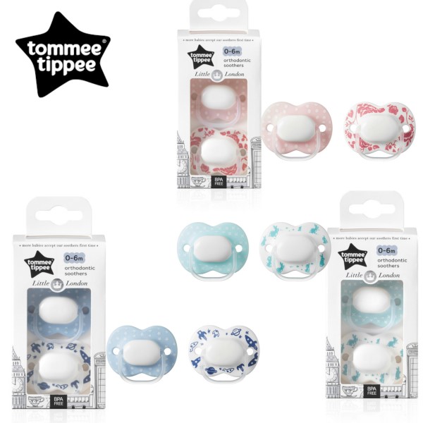 baby-fair Tommee Tippee Closer to Nature Little London Soother 2PK (0-6 or 6-18 months) (Asst Design / Color)