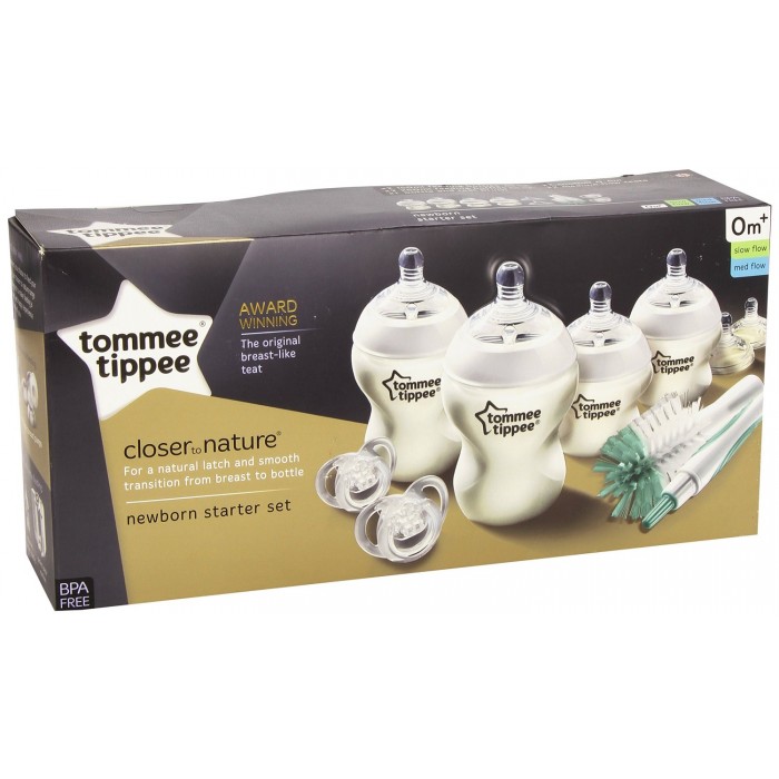 Tommee Tippee Closer to Nature Newborn Starter Kit 2015 (Feeding Bottles + Soother + Bottle Brush)