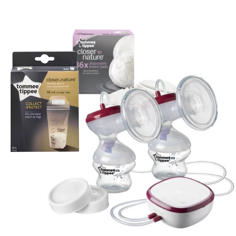 baby-fair Tommee Tippee Made for Me Double Electric Breastpump + FREE CTN 36-Pack Milk Storage Bags 360ml + Closer to Nature Disposable Breast Pad 36pcs (worth $32.80)!