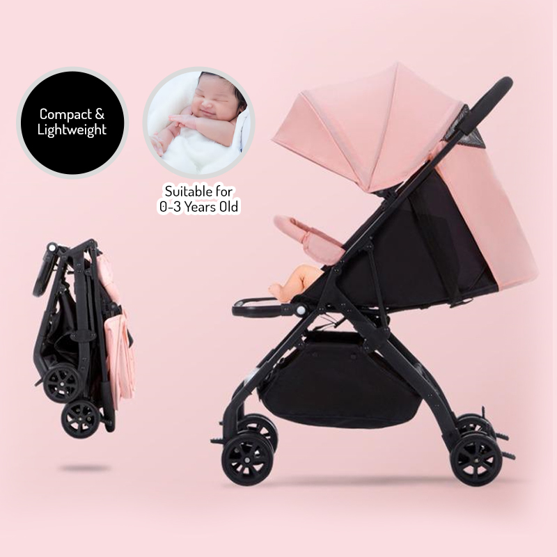 The Toy Factory Tiny Trek  Stroller - Pink