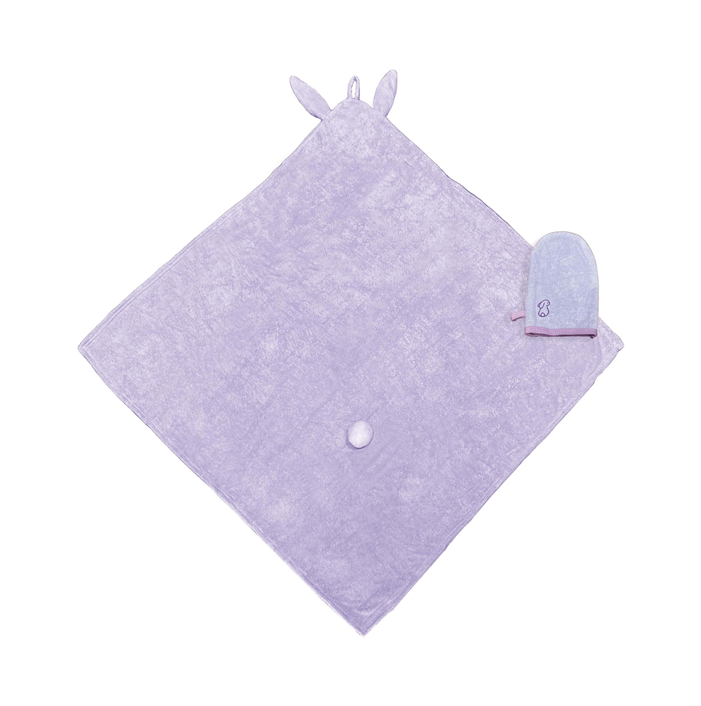 The Cotton Tale Organic Bamboo Bunny Hooded Towel and Mitt