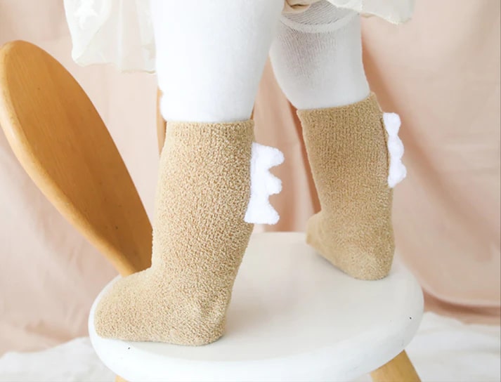 The Cotton Tale Dino Fleece Socks - L