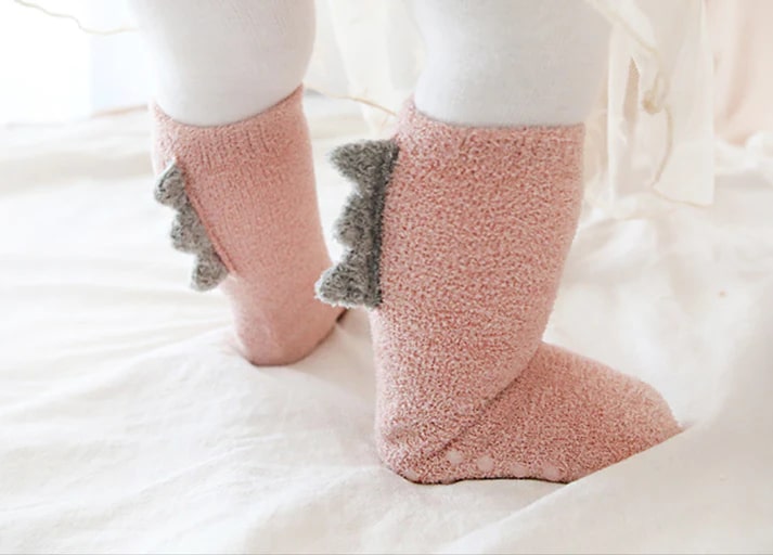 The Cotton Tale Dino Fleece Socks - L