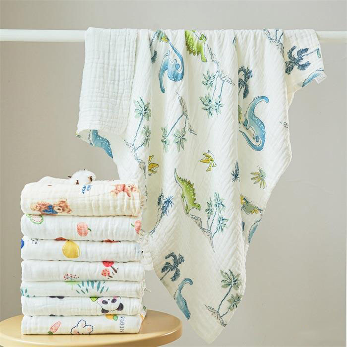 Momobebe 110x110cm 6 Layers Gauze Bath Towel Super Absorbent