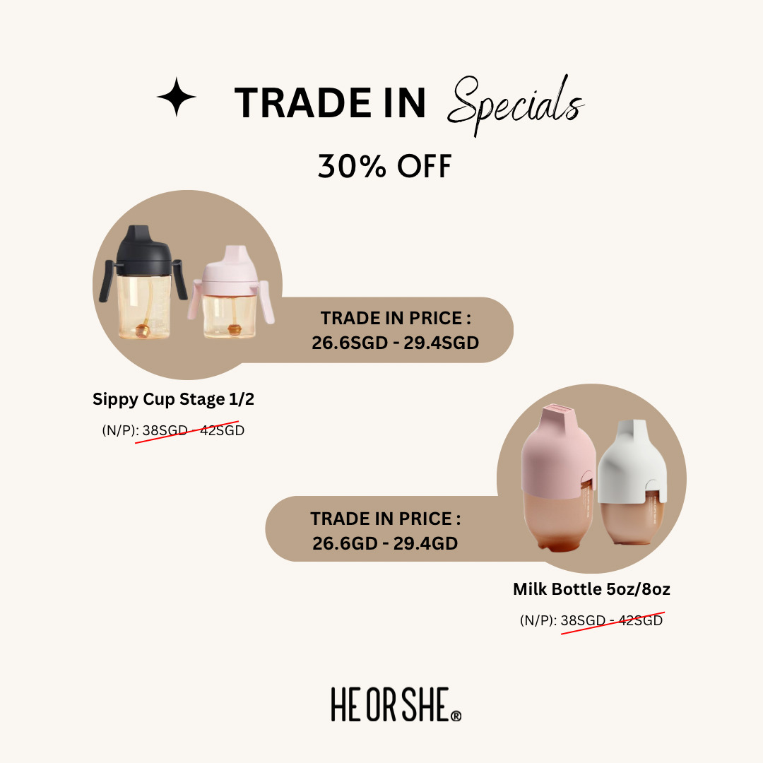 HE OR SHE Trade in Specials at 30% off