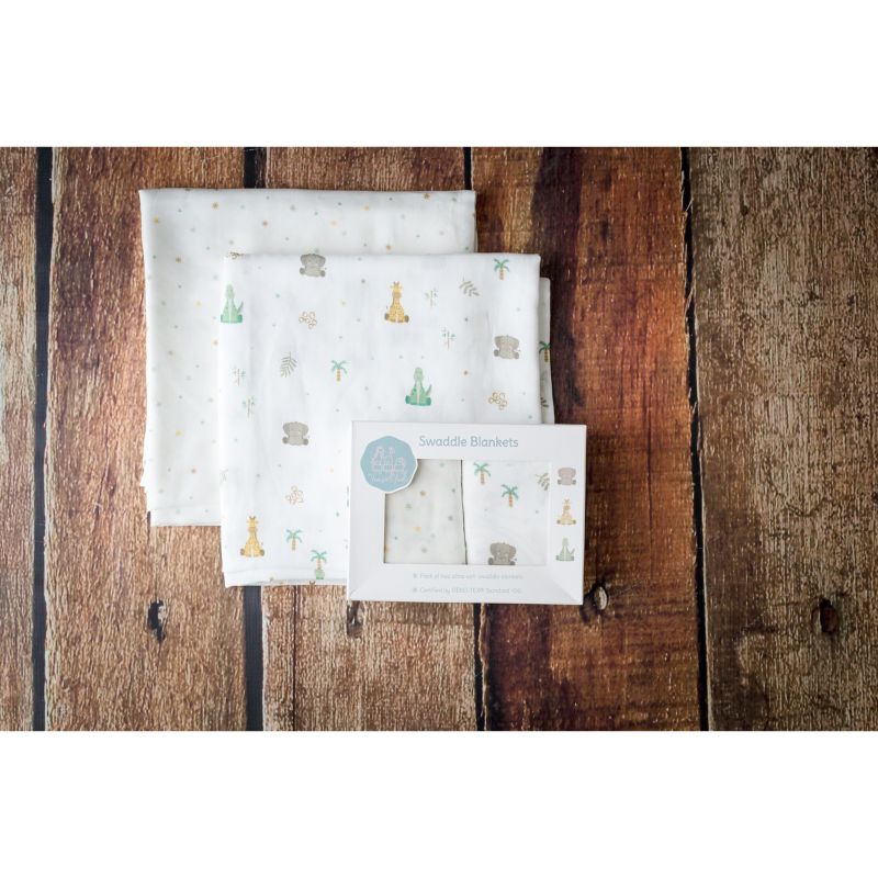 TravelTod Swaddle Blankets (Set of 2) - Stars & Friends