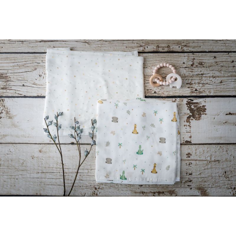 TravelTod Swaddle Blankets (Set of 2) - Stars & Friends