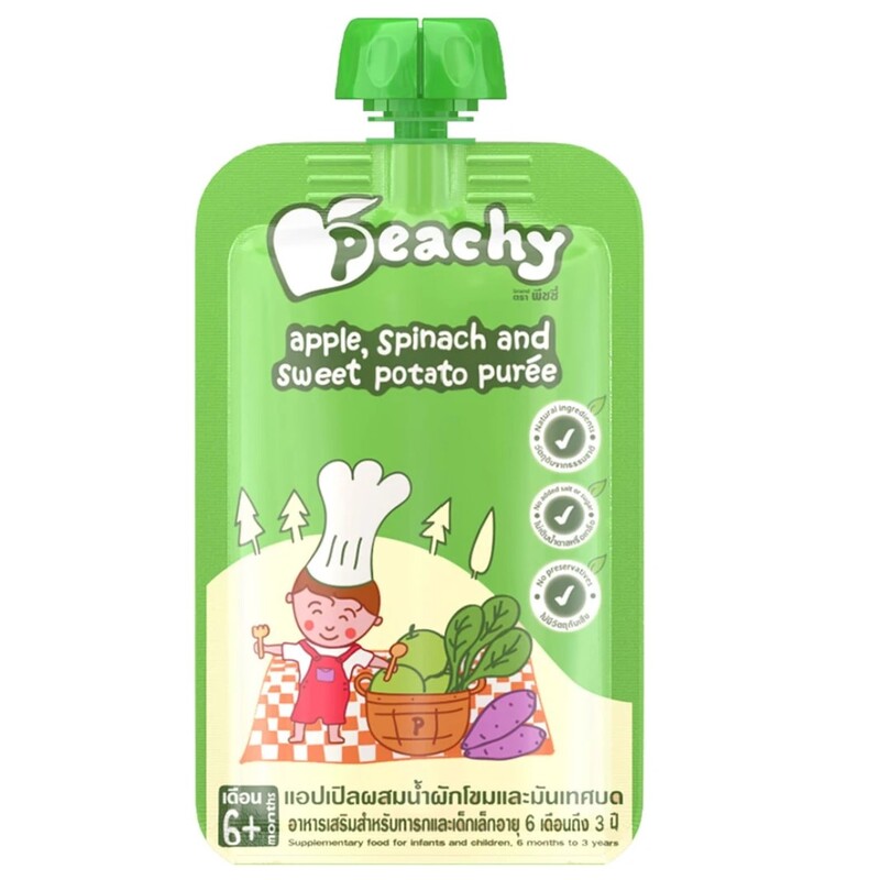 Peachy Baby Puree Apple, Spinach and Sweet Potato