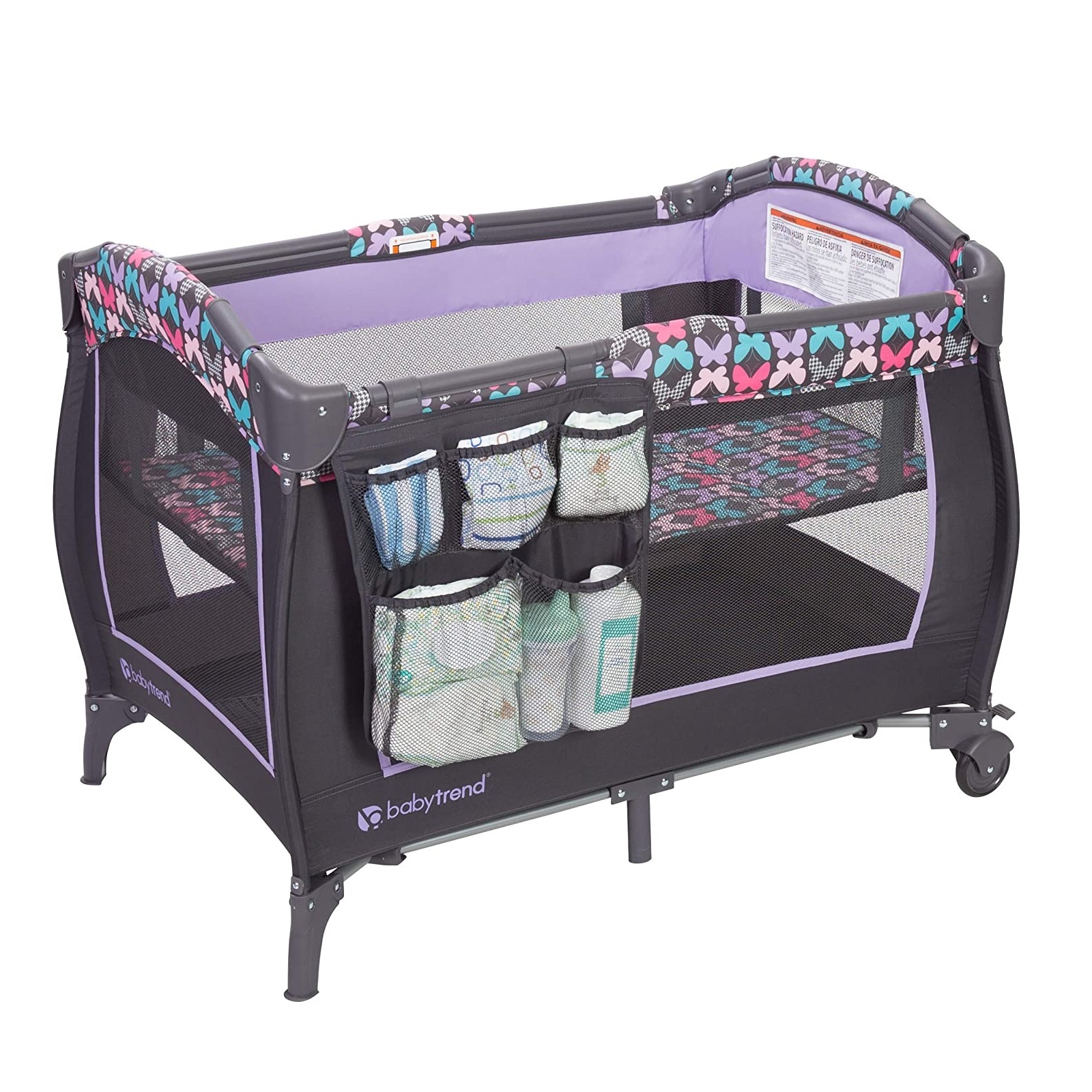 baby-fair Baby Trend Trend-E Nursery Center Playpen - Sophia + TOP-UP Available for Mattress