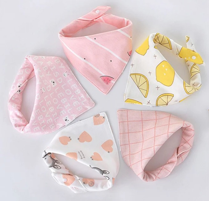 Summer Baby Cotton Triangle Bib 5 for $9.90