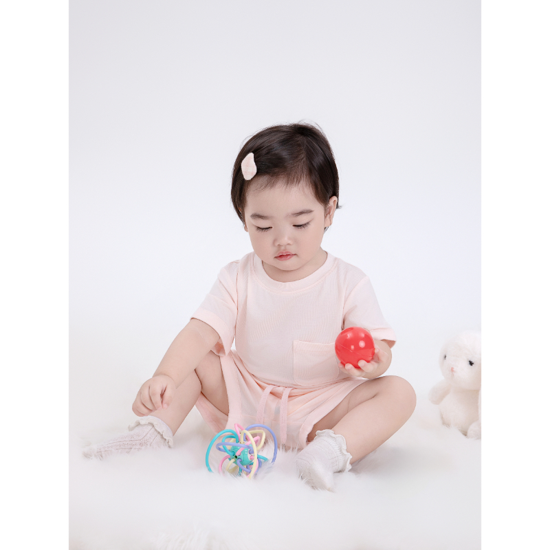 By.Jys Bamboo Two-pieces Set in Blush Pink with 2 pockets