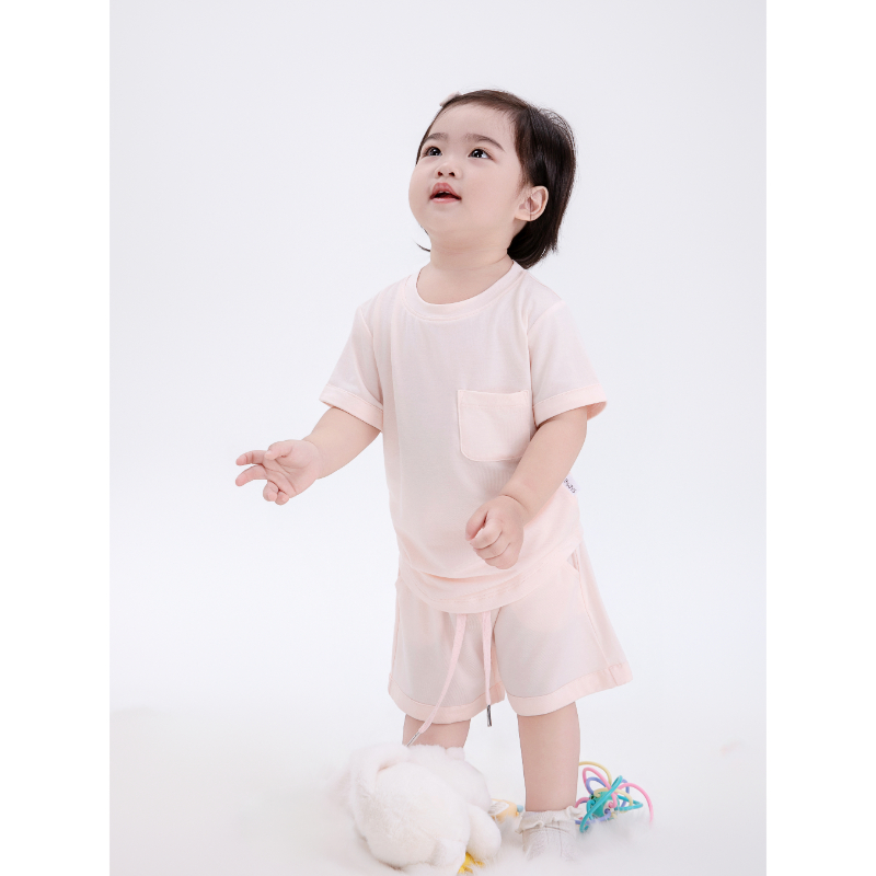 By.Jys Bamboo Two-pieces Set in Blush Pink with 2 pockets