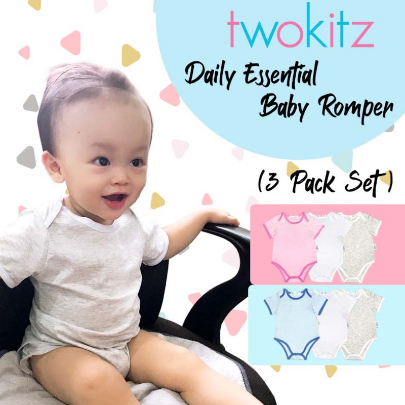 baby-fair Twokitz Daily Essential Baby Romper (Pack of 3)