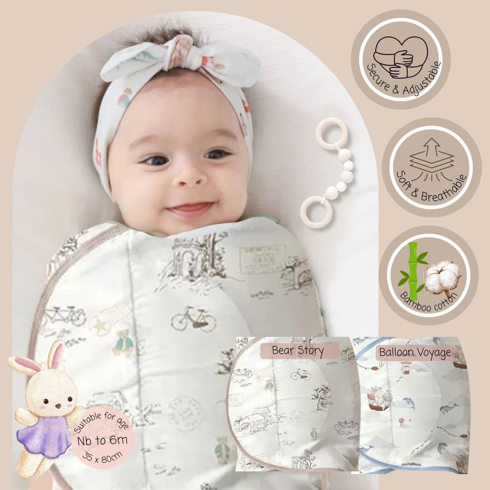 U:Baby Huggie Adjustable Secure Bamboo Swaddle Strap / Wrap