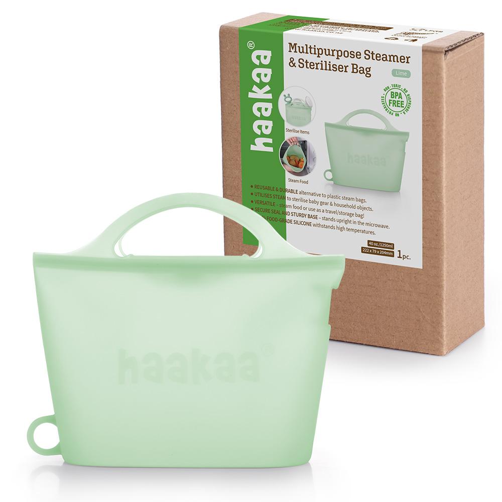 Haakaa Multipurpose Steamer & Steriliser Bag - Lime - 1pc - 1250ml