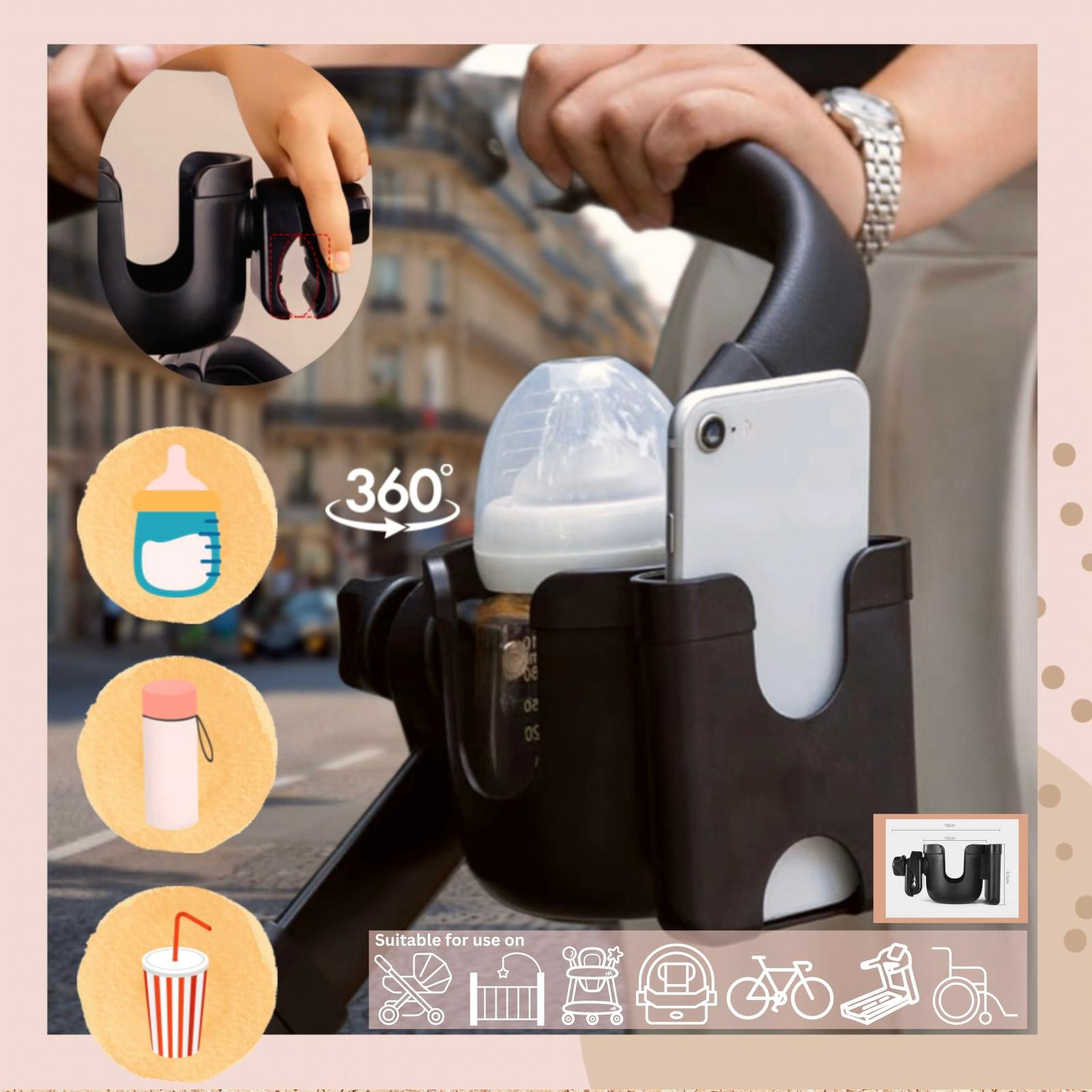 U-Baby 2 in 1 Multifunctional Universal Anti-Slip Cup 
And Phone Holder 360 Degree Rotation
