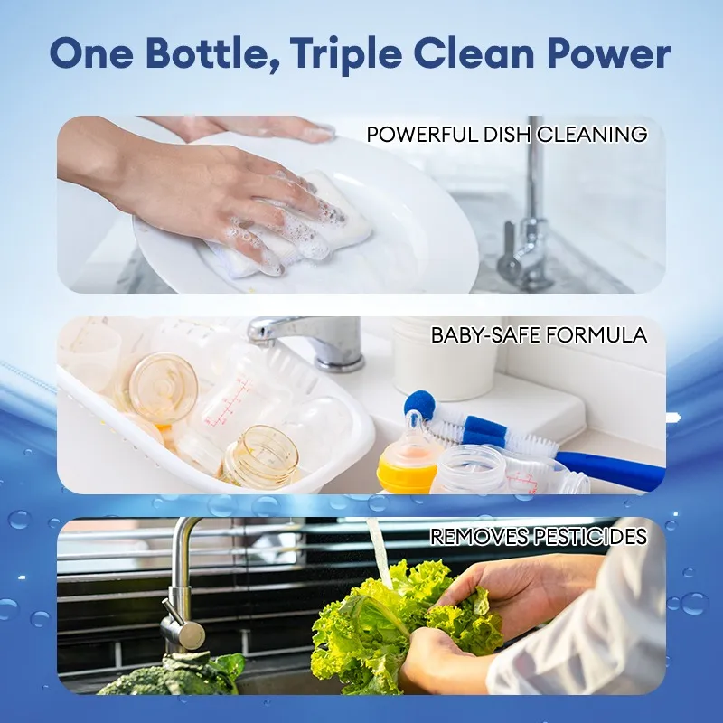 Uomiee All-In-One Liquid Cleanser For Dishes, Fruits & Veggies (1000ml)