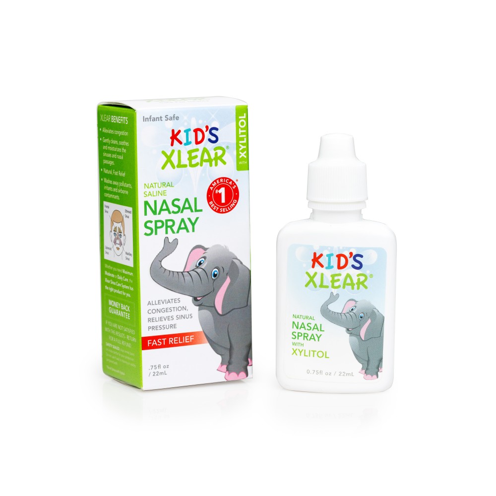 Kid's Xlear All Natural Saline Nasal Spray with Xylitol 22ml x 2
