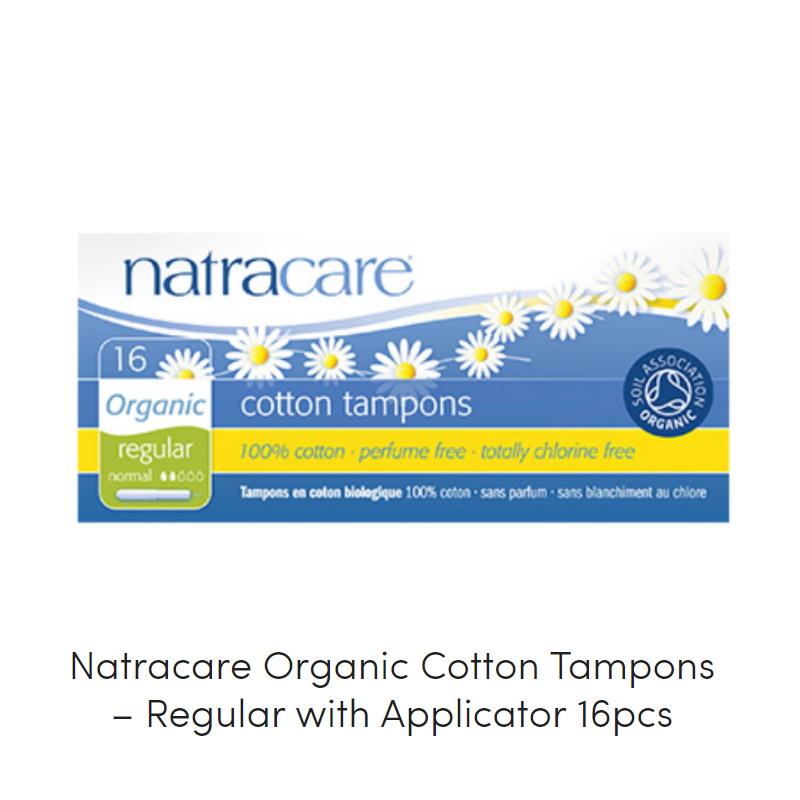 Natracare Organic Cotton Tampons Regular with Applicators (2 x 16pcs)