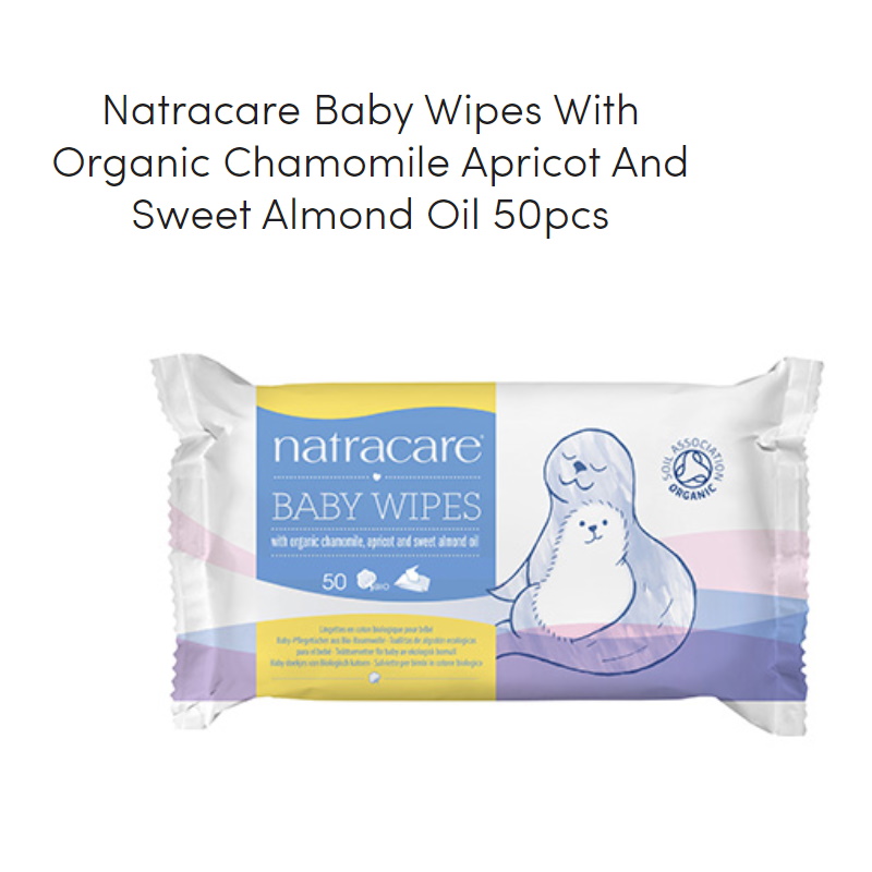 Natracare Baby Wipes With Organic Chamomile Apricot And Sweet Almond Oil (3 x 50pcs)