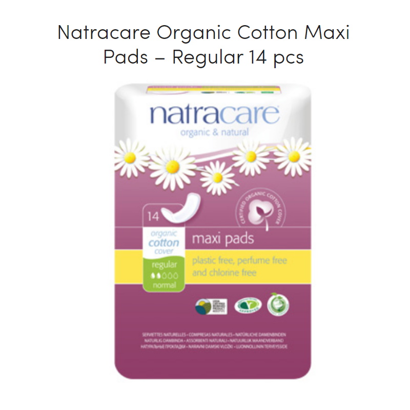 baby-fair Natracare - Maxi Pads with Organic Cotton Cover - Regular (14pcsx4)