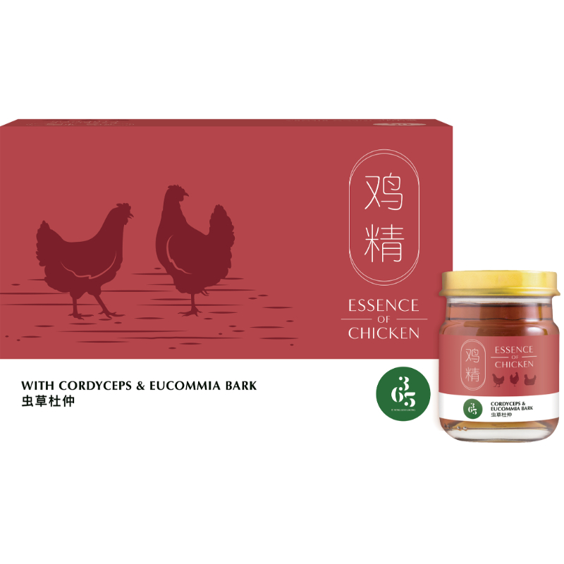 365 by Wing Joo Long Essence of Chicken 75g x 6 Bottles - Cordyceps and Eucommia Bark