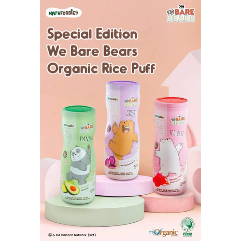 NATUFOODIES We Bare Bear Organic Rice Puffs (Bundle of 3)