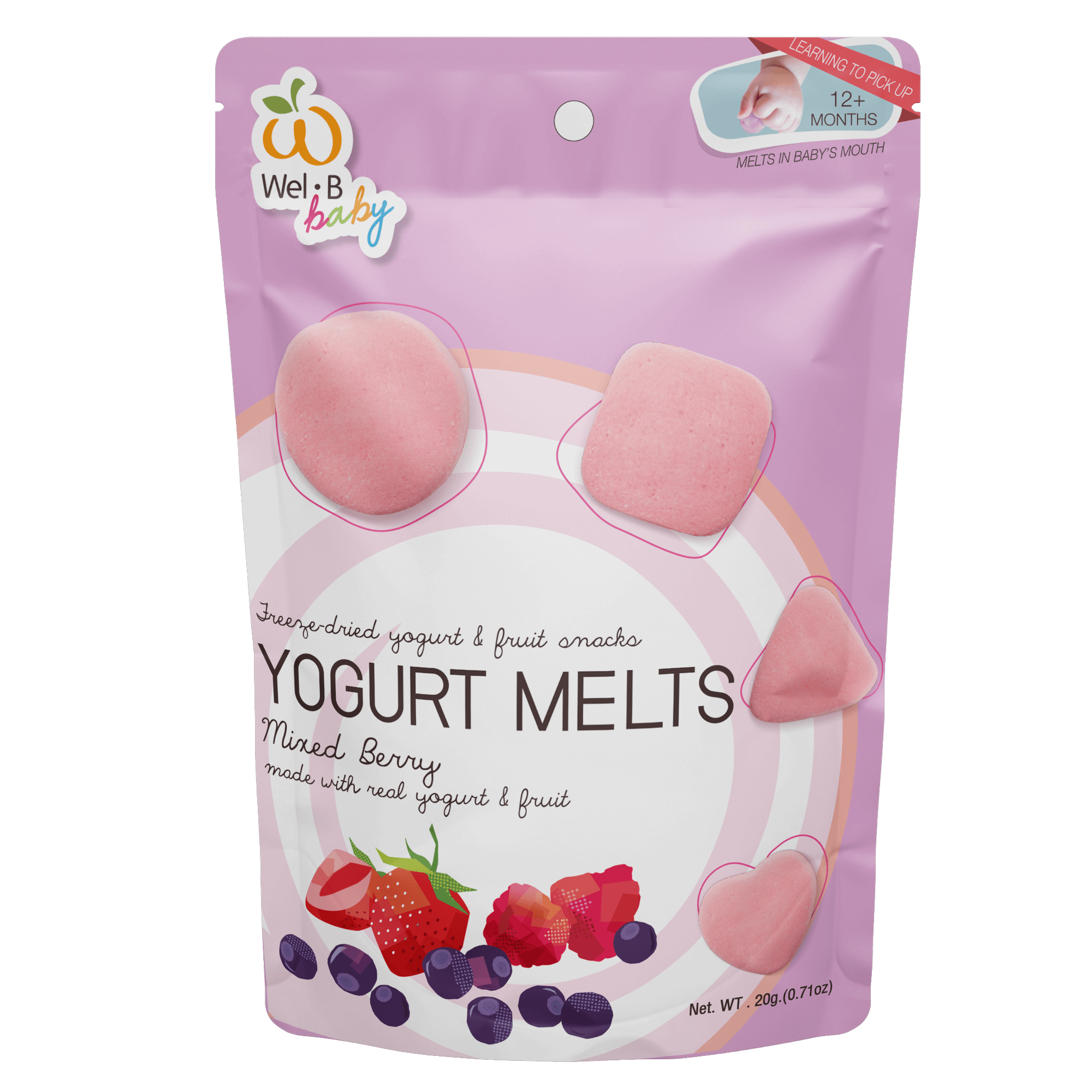 Wel-B Baby Freeze-Dried Yogurt Mixed Berry (20g)