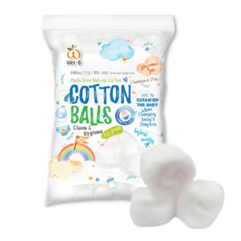 [Bundle of 3] Wel.B Cotton Ball 100g/bag