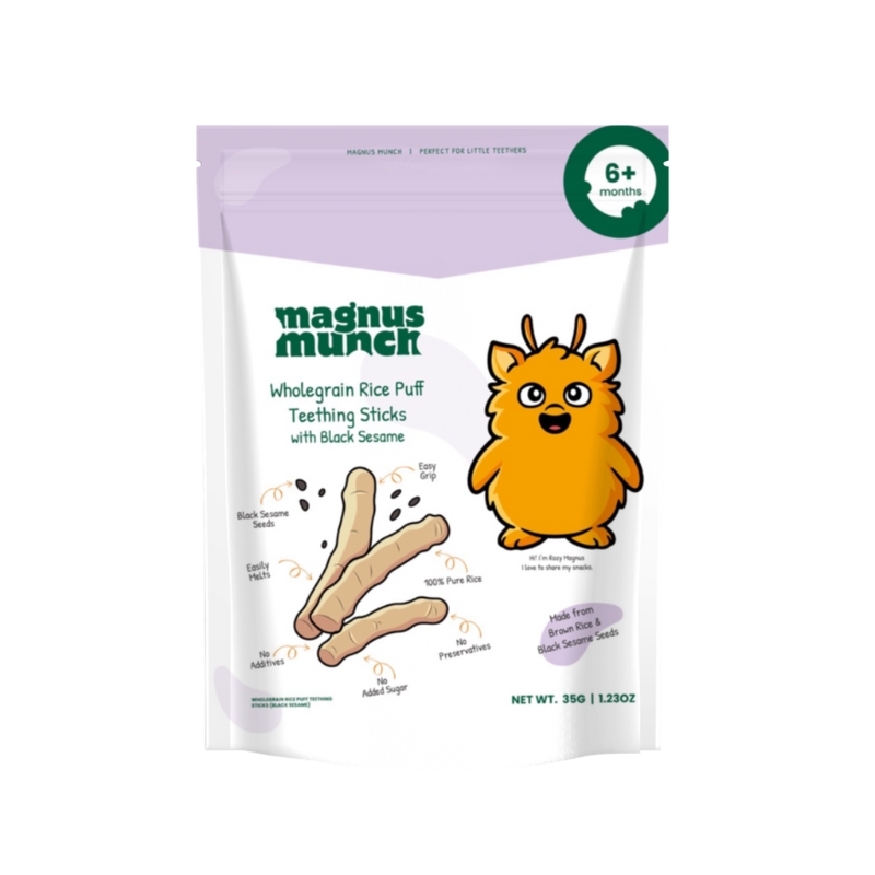 Magnus Munch Wholegrain Rice Puff Sticks – Black Sesame