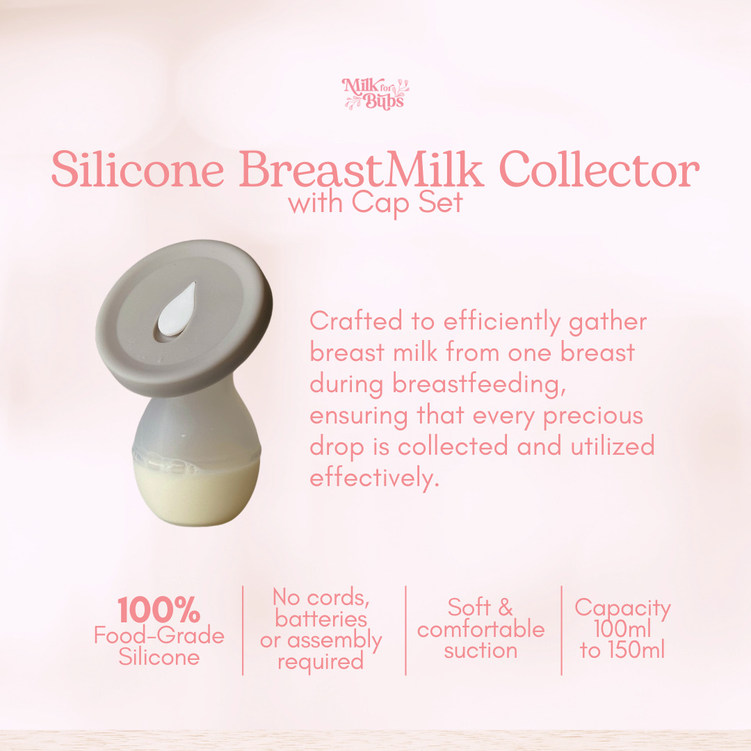 Milk For Bubs Silicone Breastmilk Collector with Cap Set