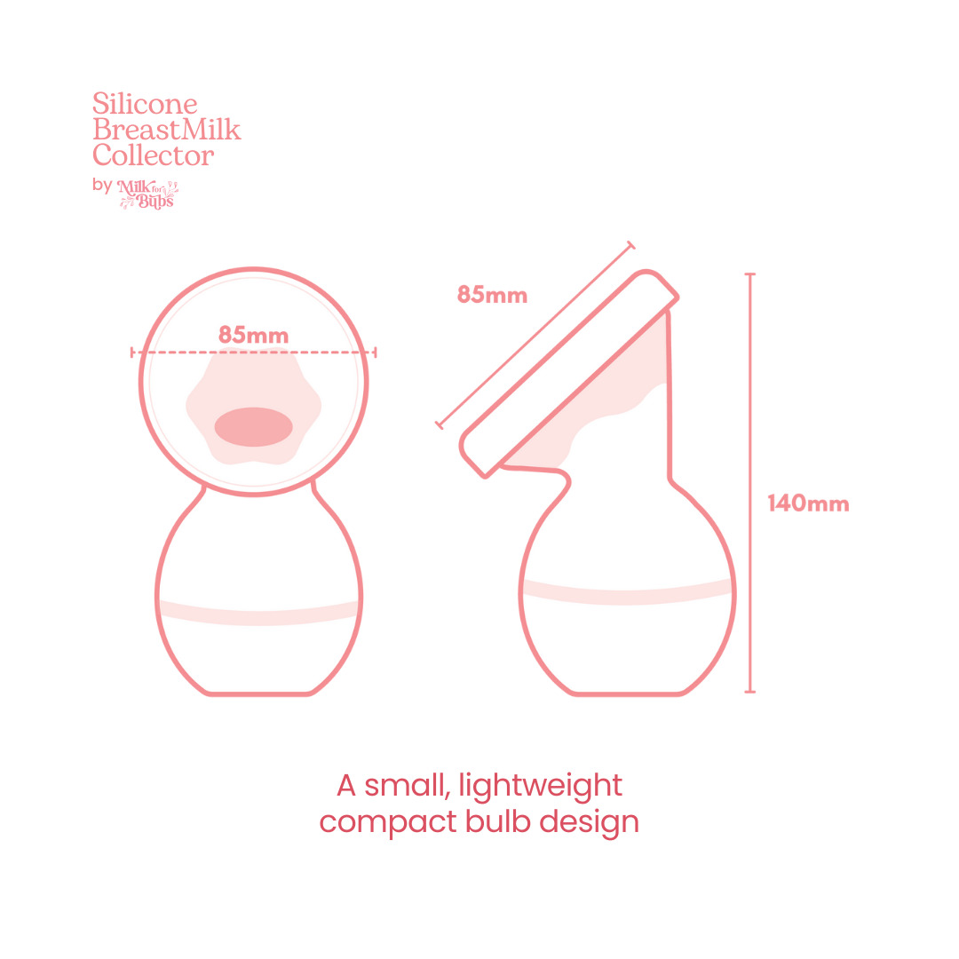 Milk For Bubs Silicone Breastmilk Collector with Cap Set